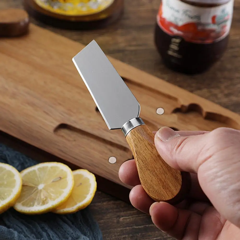 مجموعة شوكة الجبن مجموعة ألواح الجبن مجموعة أطباق الجبن الأنيقة مع سكاكين لوح خشبي طبيعي طلاء للطعام للترفيه