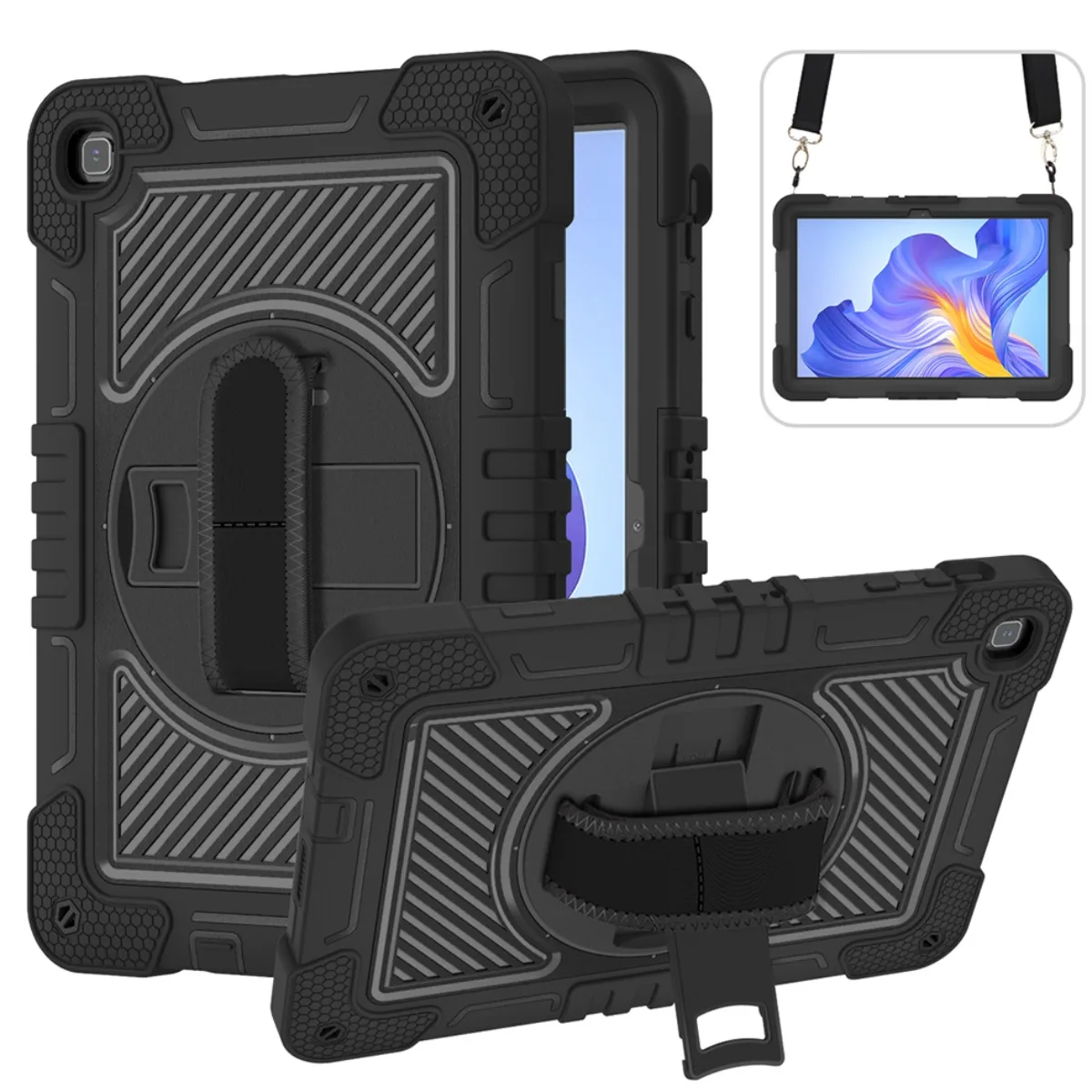 Heavy Duty Case For Huawei Honor Pad X8 10.1inch AGM3-W09HN 2022 Funda Shockproof Kids Cover Kickstand Handle Shoulder Strap на honor x7 2022 грустный корги