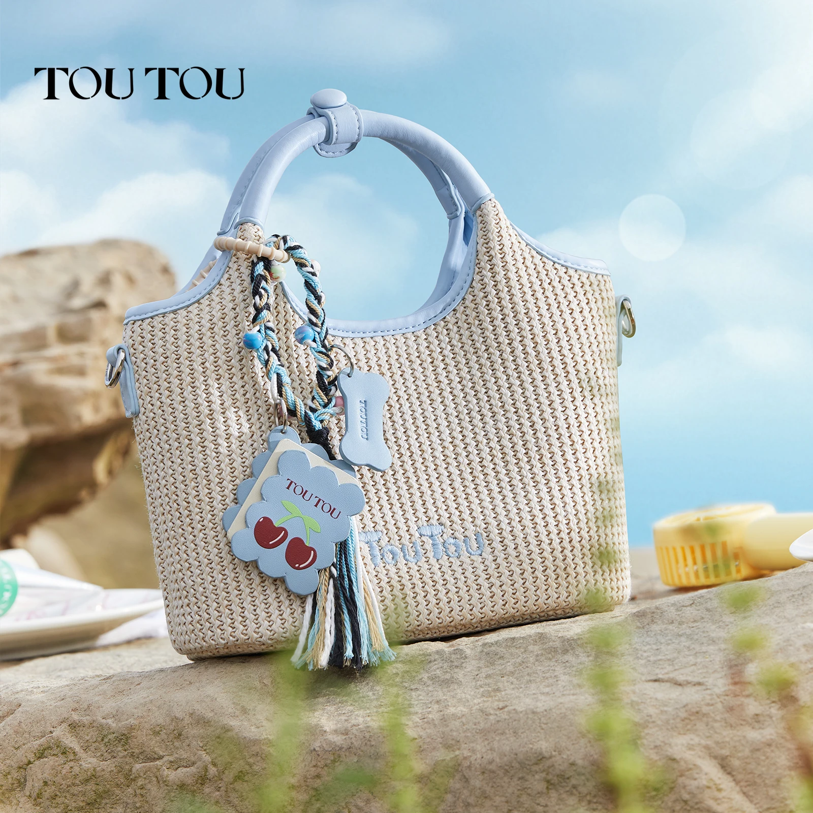 

TOUTOU Соломенная корзина для овощей, большая сумка с ремешком, 202, приморская пляжная сумка, простая модная сумка-мессенджер, рождественский подарок учителю