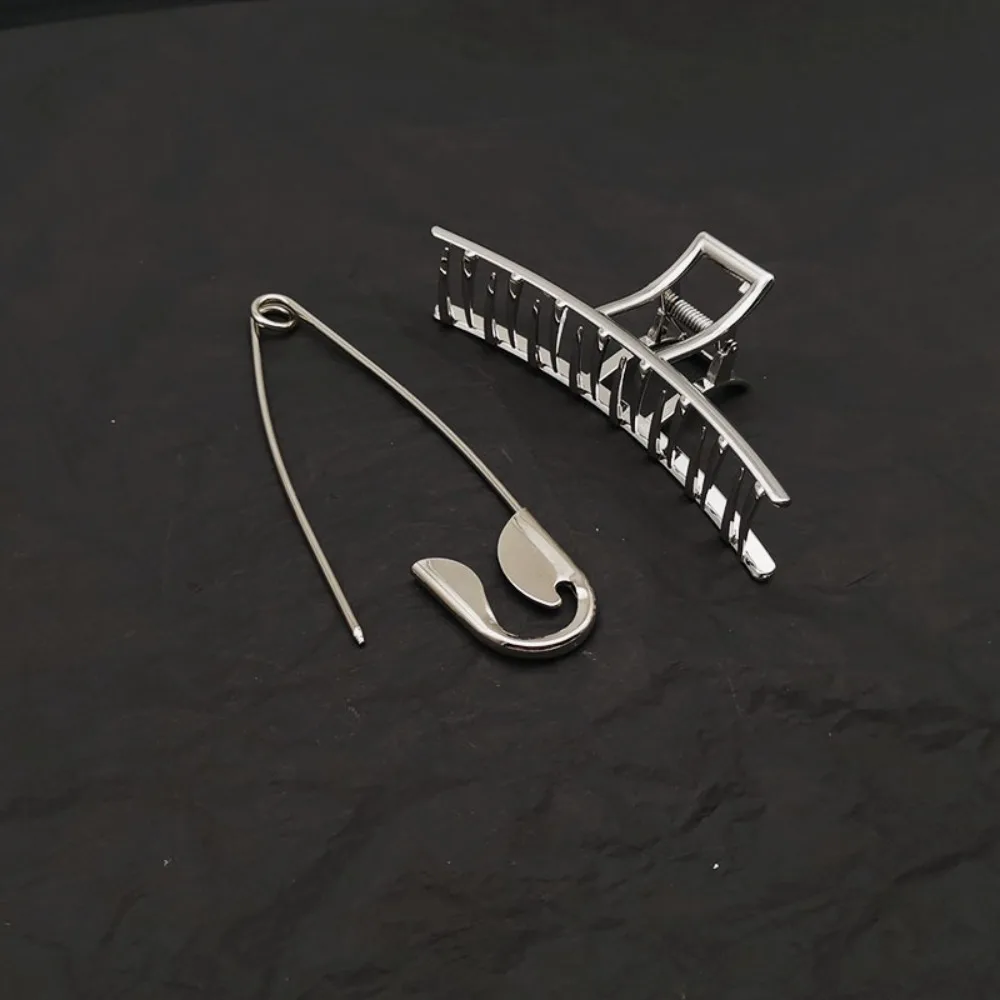 

Набор металлических заколок-булавок в стиле Ins | Минималистичная заколка-краб для женщин | Эстетичные серебряные аксессуары для волос