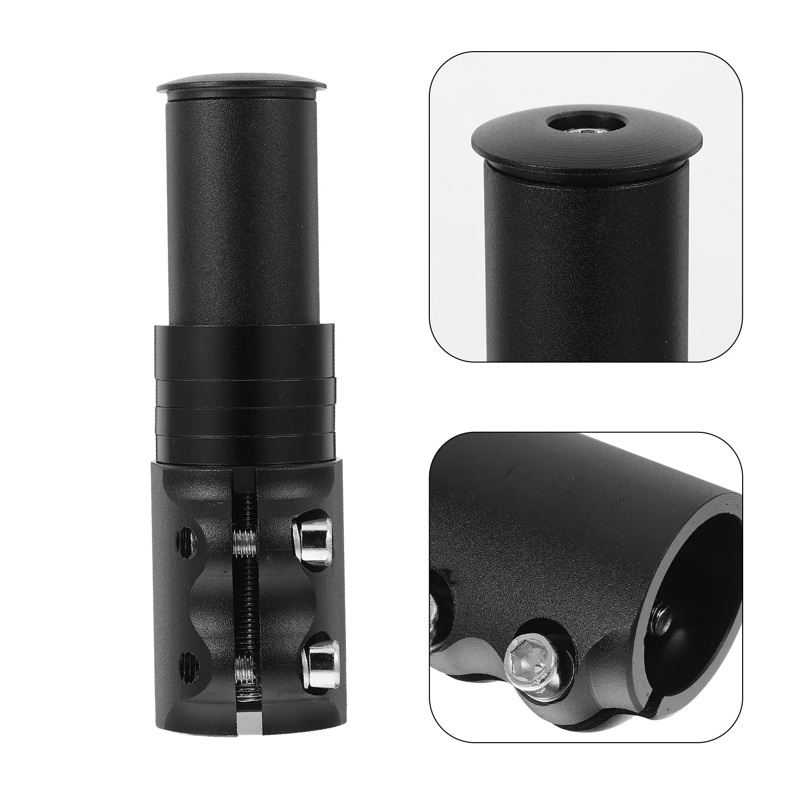 

Bike Fork Stem Raiser Black Aluminum Alloy Strong Structure Handlebar Lift Extender Stem Riser Suitable Most Bikes Riding