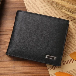 Classic Men Genuine Leather Short Wallet Business Fashion Coin Pocket Card Holder Male Wallets Money Clip