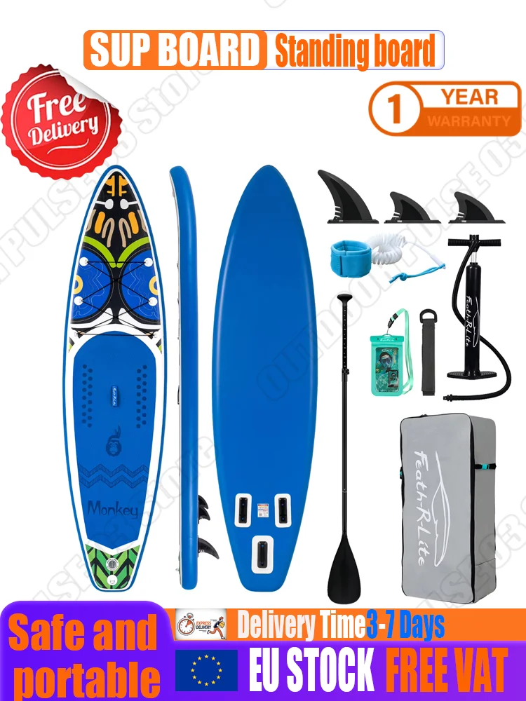 FunWater vertikales Surfbrett 335 * 83 * 15 cm mit abnehmbarem Sitz, faltbares aufblasbares Paddleboard, rutschfestes Paddleboard und komplettes Zubehörset