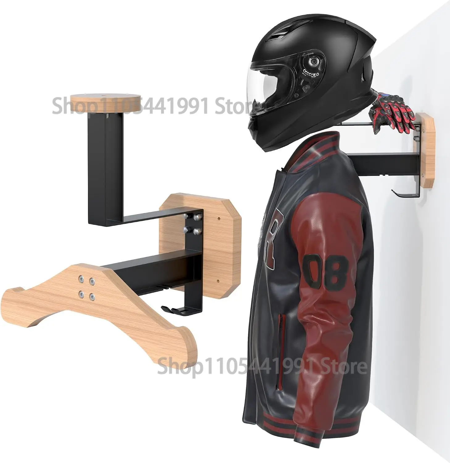 Motorcycle Helmet Holder Wall Mount, Heavy-Duty Tactical Helmet Accessories Wall Rack for Motorcycle and Football Gear Storage