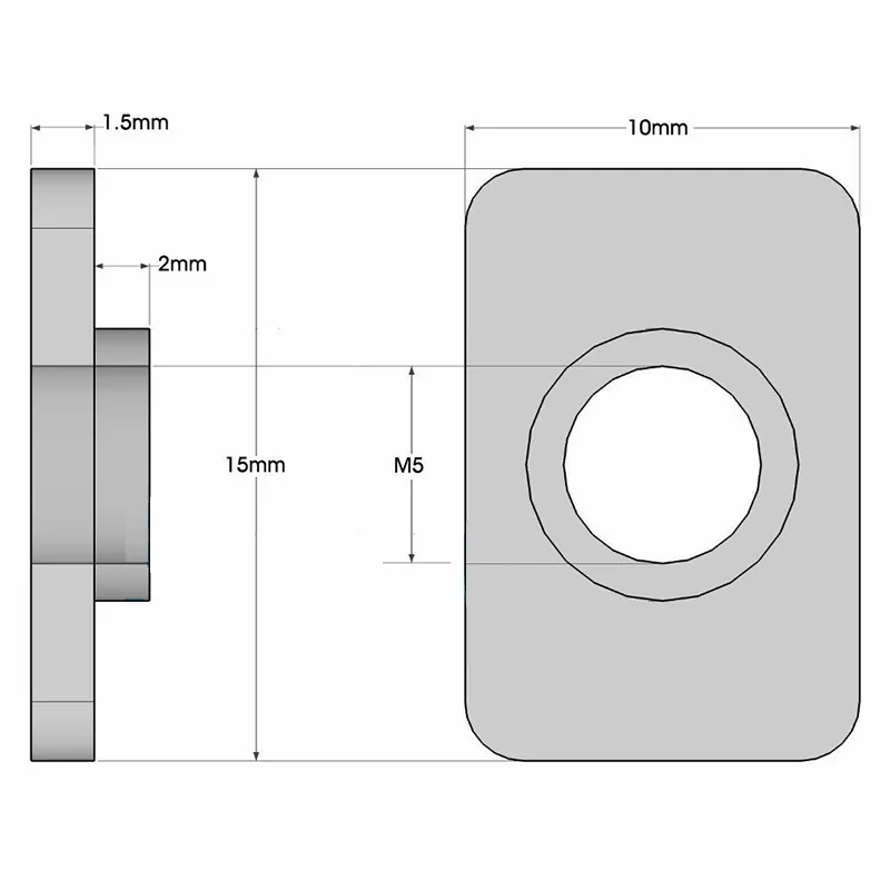 100pcs Zinc Plated Square Nuts Flat M5 T Nut for 2020 Aluminum Extrusions Pack of 100