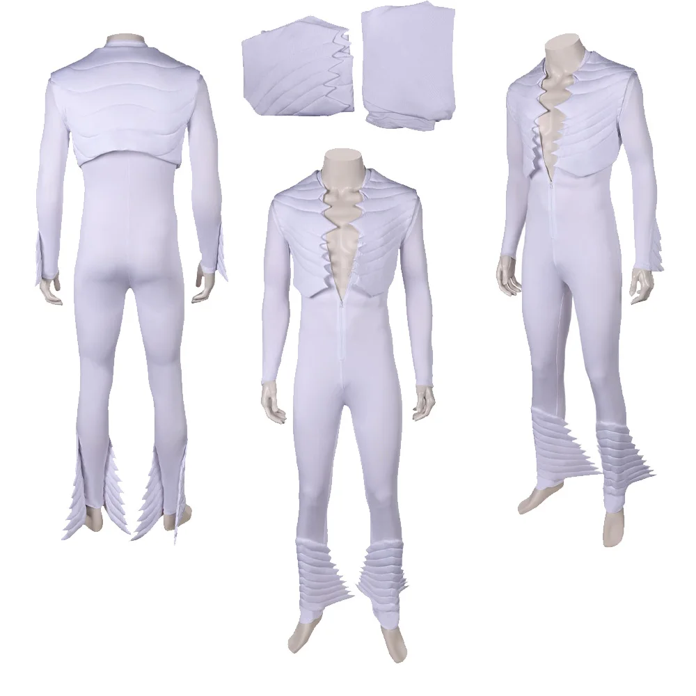 Fantasy Freddie Cos Mercury Costume Cosplay Rock Band Gioco di ruolo Gilet bianco per uomini adulti Vestito da festa di carnevale di Halloween