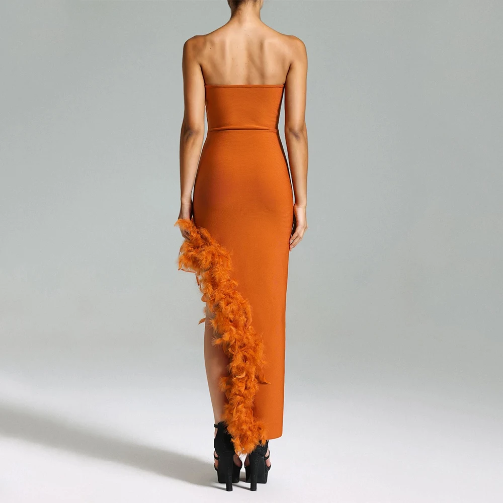 Customized Classic Jersey Feather Asymmetrical Sweetheart Midi Dresses Bespoke Occasion Dresses Simple Fashion Sizes Available