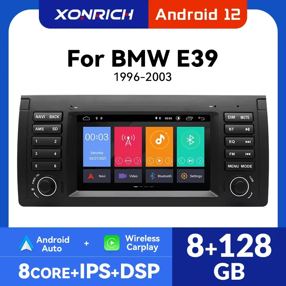 Wireless Carplay Car Autoradio For BMW X5 E53 E39 Multimedia Audio GPS Navigation Stereo Head Unit 8Core DSP RDS IPS Android 12