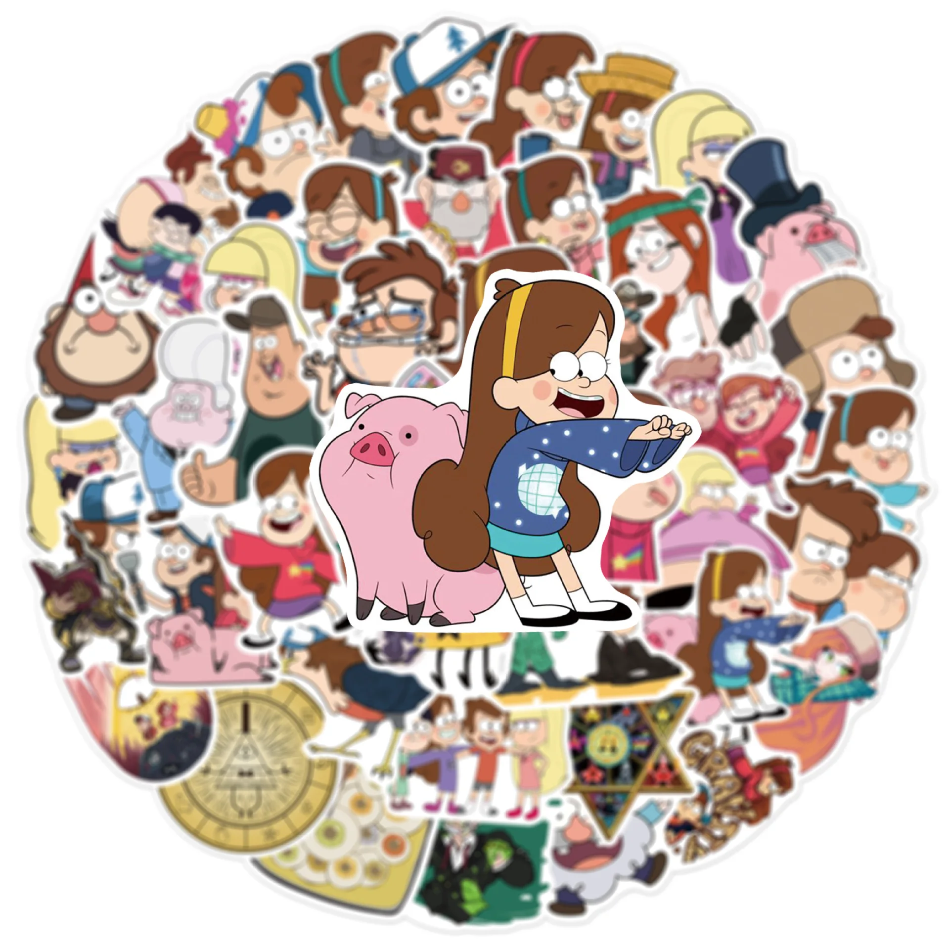 50Pcs Gravity Falls Stickers Cute Anime Decals For Skateboard Phone Luggage Laptop Fridge Kids Sticker