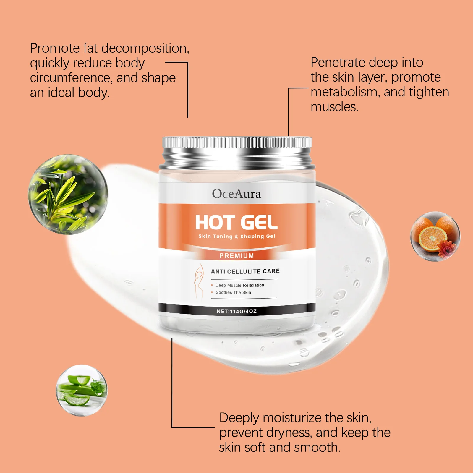 Hot Body Slimming Cream Anti Cellulite Fat Burner Tightens Belly Anti Sagging Sweating Enhancer  Abdominal Muscle Shaping Cream view 3