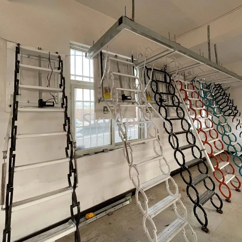 Multifuncional preto aço carbono alumínio dobrável escadas retráteis engrossado invisível interior casa industrial para apartamentos