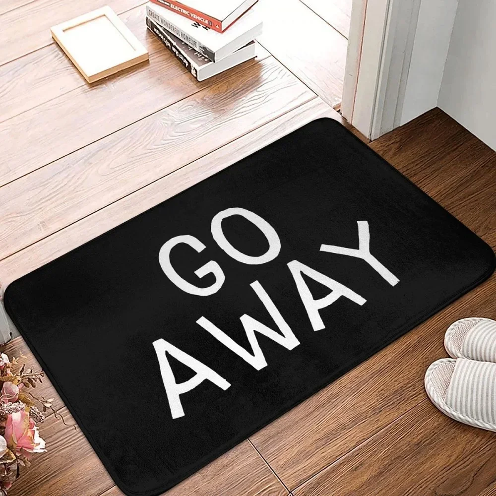 Welcome Mat GO AWAY Letter Print Entrance Door Mat Bedroom Living Room Hallway Indoor Carpet Anti-slip Balcony Area Rug