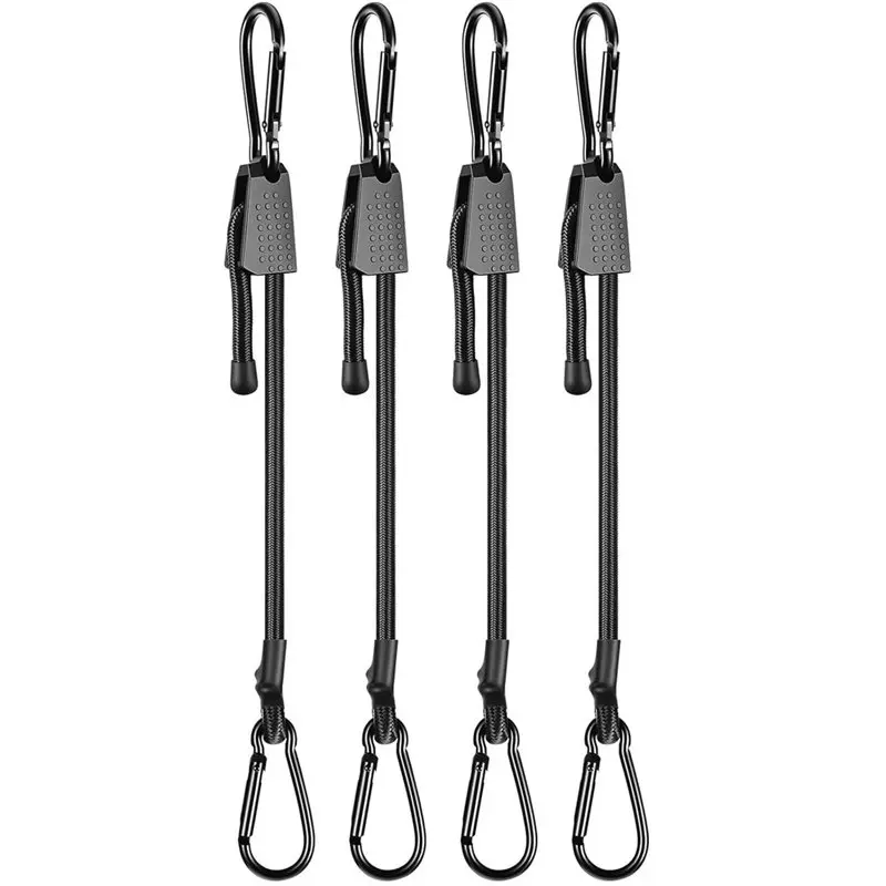ABFU-Pack Of 4 Adjustable Elastic Straps Heavy Duty Outdoor Packing Ropes Luggage Straps For Car, Boat, Bike, Camping And Outdoo
