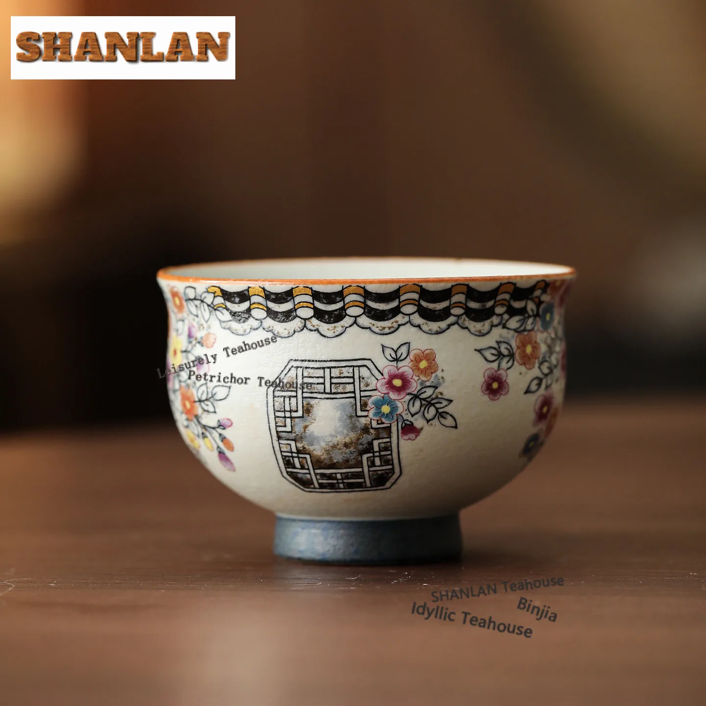 

90ml Handcrafted Floral Pattern Butterfly Teacup Aesthetic Tea Bowl Cup For Tea Tea-tasting Personal Cup Chazhan Master Cups Set