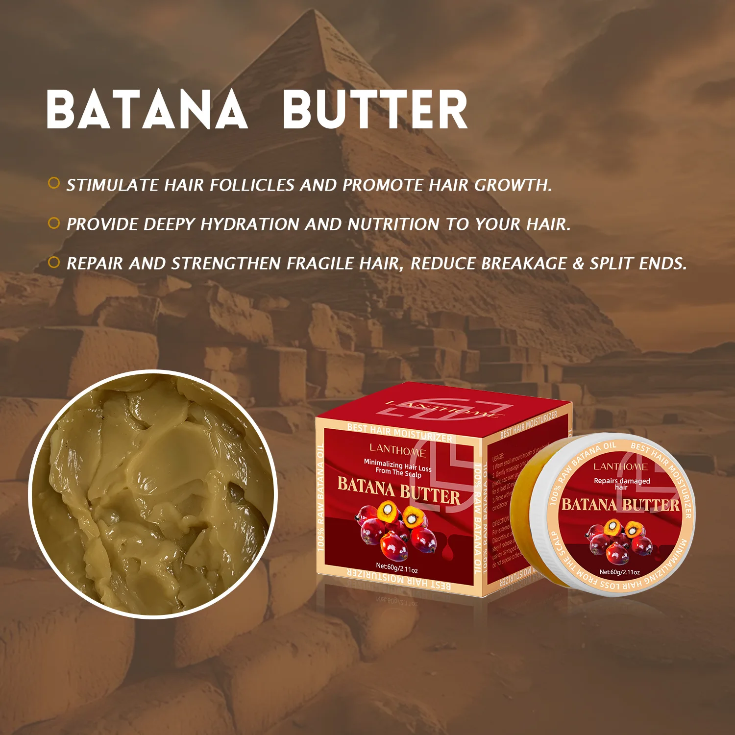 BATANA Oil Promote Hair Growth. Hydration and Nutrition Reoaip and Strengthen Fragile Hair,Reduce Breakage & Split Ends