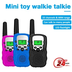 2PCS Mini Kids Walkie Talkie Celular Handheld Transceiver Highlight Phone Radio Interphone with LED Lamp for Children Gifts
