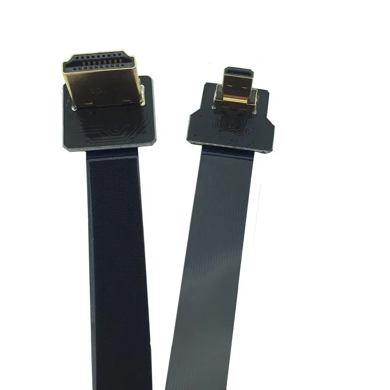 FPV HDMI-compatible to Micro-hdmi 90 Degree Up Angle FPC Ribbon Flat HDMI-compatible Cable Pitch 20pin for Aerial Photography
