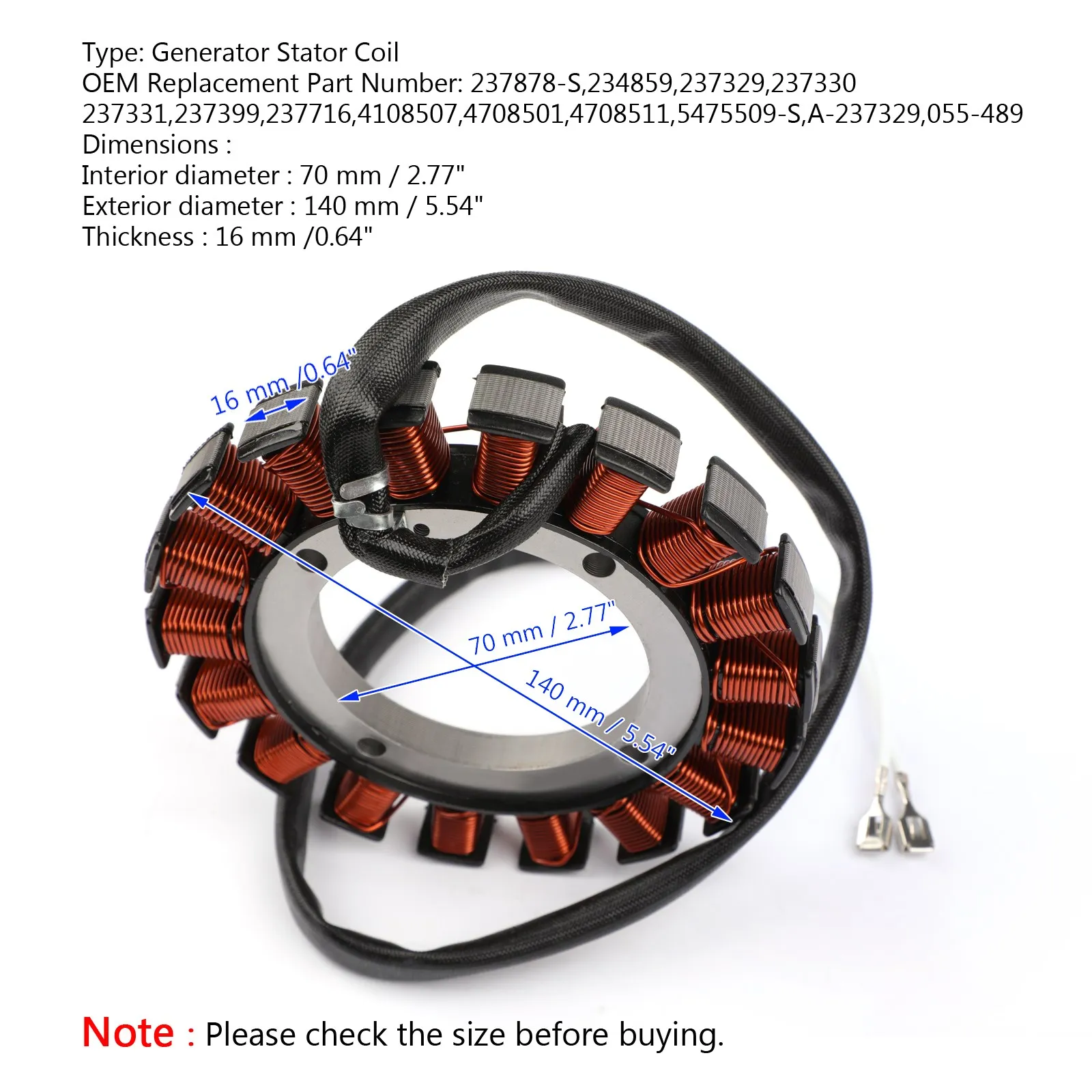 Artudatech 15/20 Amp Stator Fit for Kohler 237878-S 54 755 09S 41-403-09S 41 085 05