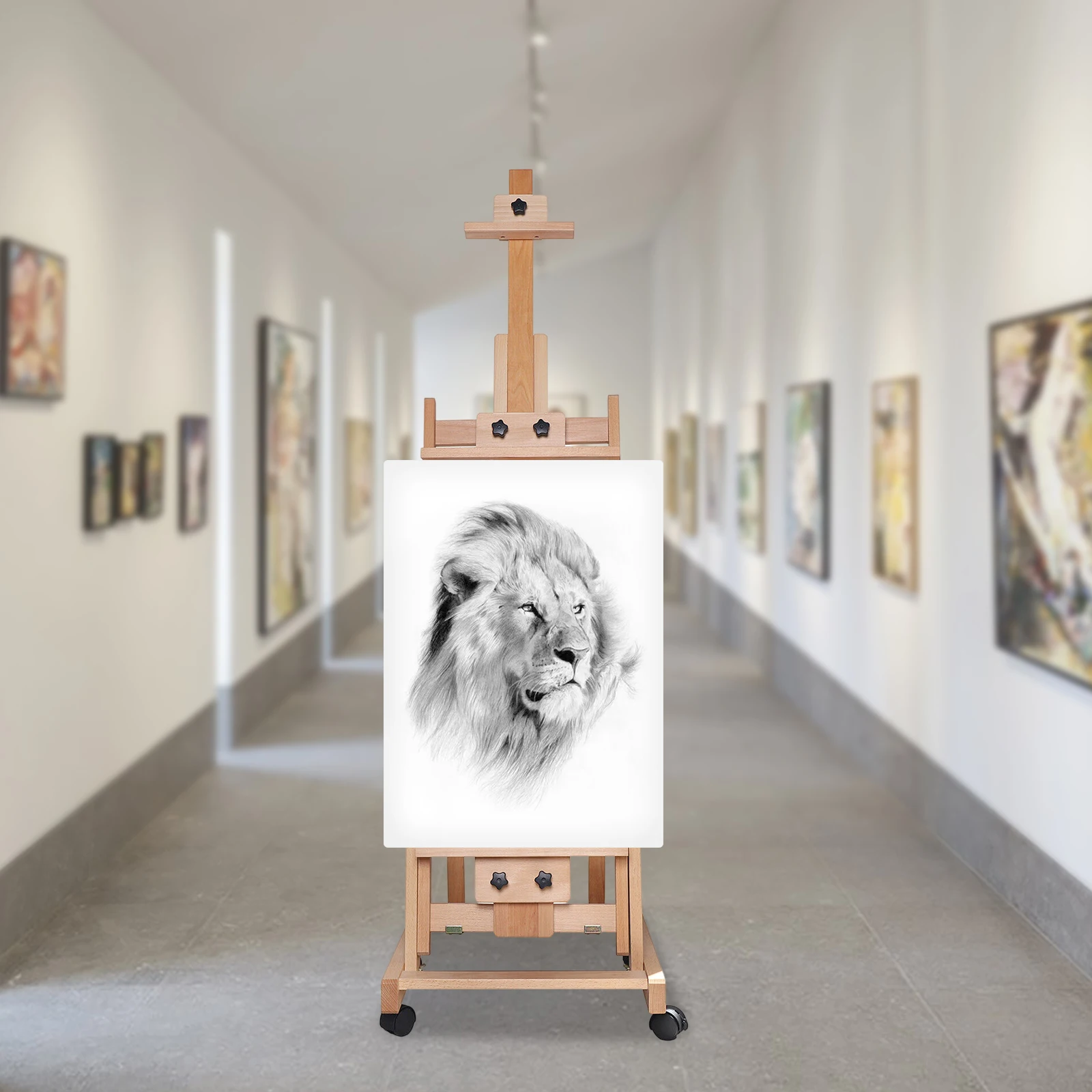 

Adjustable Artist Easel Stand, Portable Artist Easel Stand for Painting with Adjustable Wavy Knobs for Drawing Rooms Art Studios