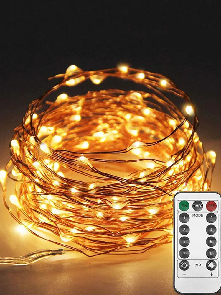 

vanzlife USB copper wire lamp with 8 functions, remote control, outdoor low-voltage, Christmas decoration, colorful light string
