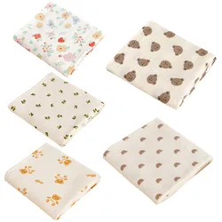 Floral Muslin Baby Blanket Super Soft Cotton Gauze Boys Girls Newborn Swaddle Wrap Baby Stroller Receiving Blanket Bath Towel