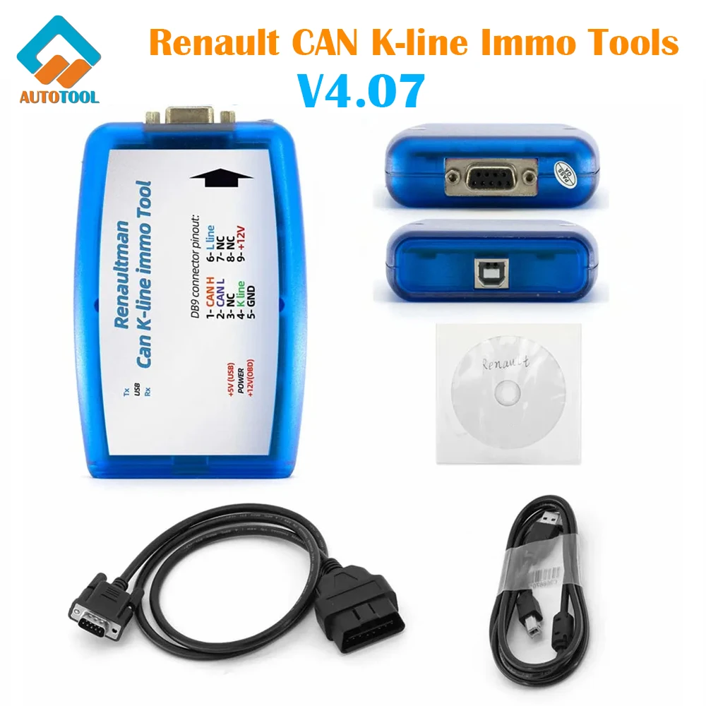 

for Renault CAN K-line Immo Tools V4.07 For OBD2 Fully Automatic ECU Programmer Read Write EEPROM Key Card Programming Tool