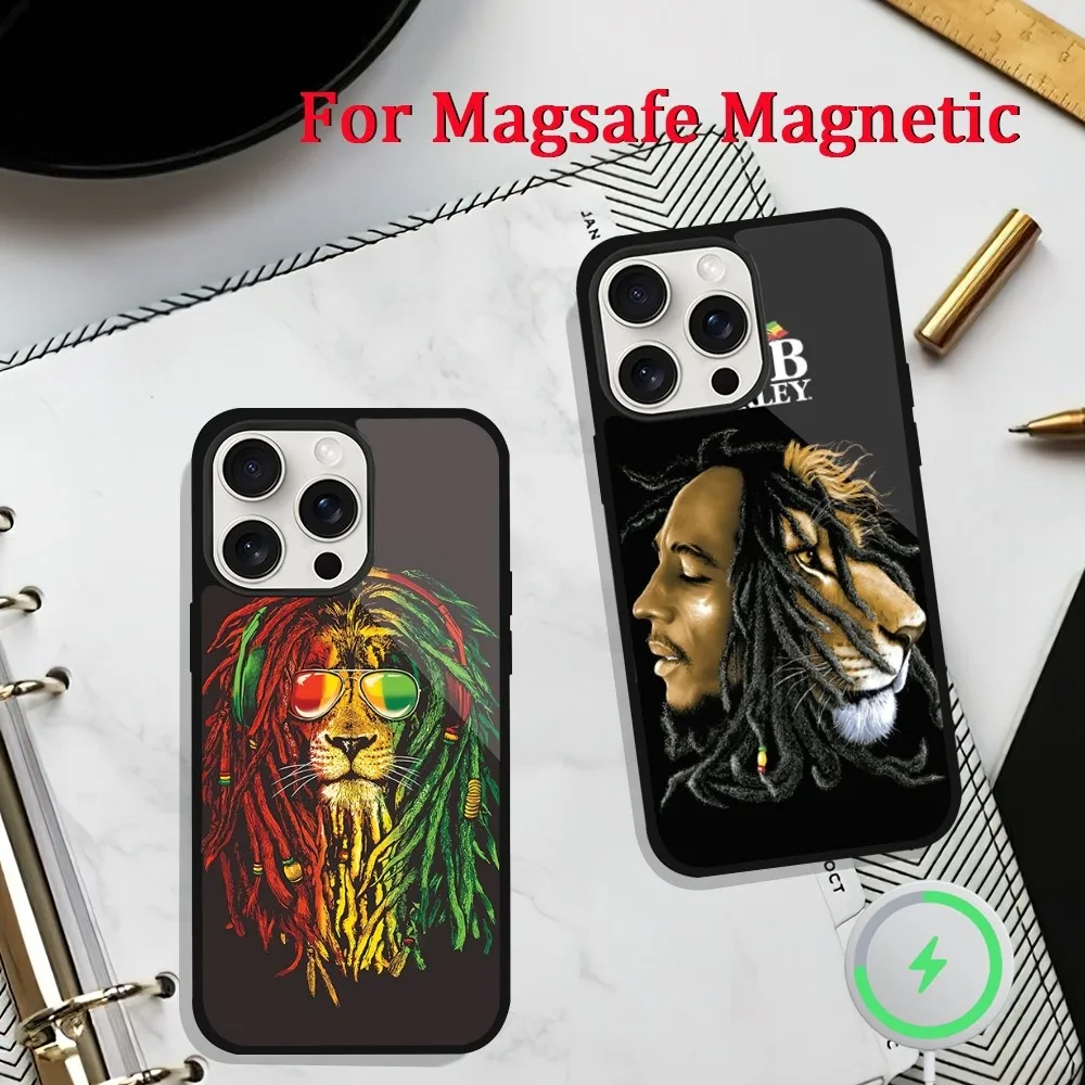 Singer B-Bob M-Marley Phone Case For iPhone 11 13 12 14 15 Plus Max Pro Magsafe Magnetic Wireless Charging shell