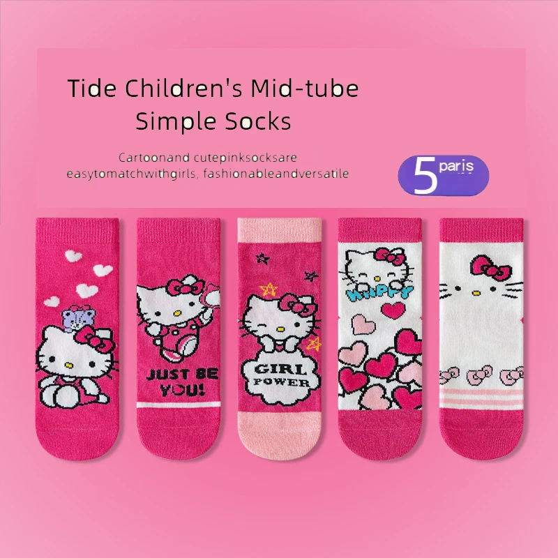 Sanrio Nette Cinnamoroll Mädchen Socken Herbst Neue Ankunft Kuromi kinder Socken Koreanischen Stil Baby Mid-Kalb Socken