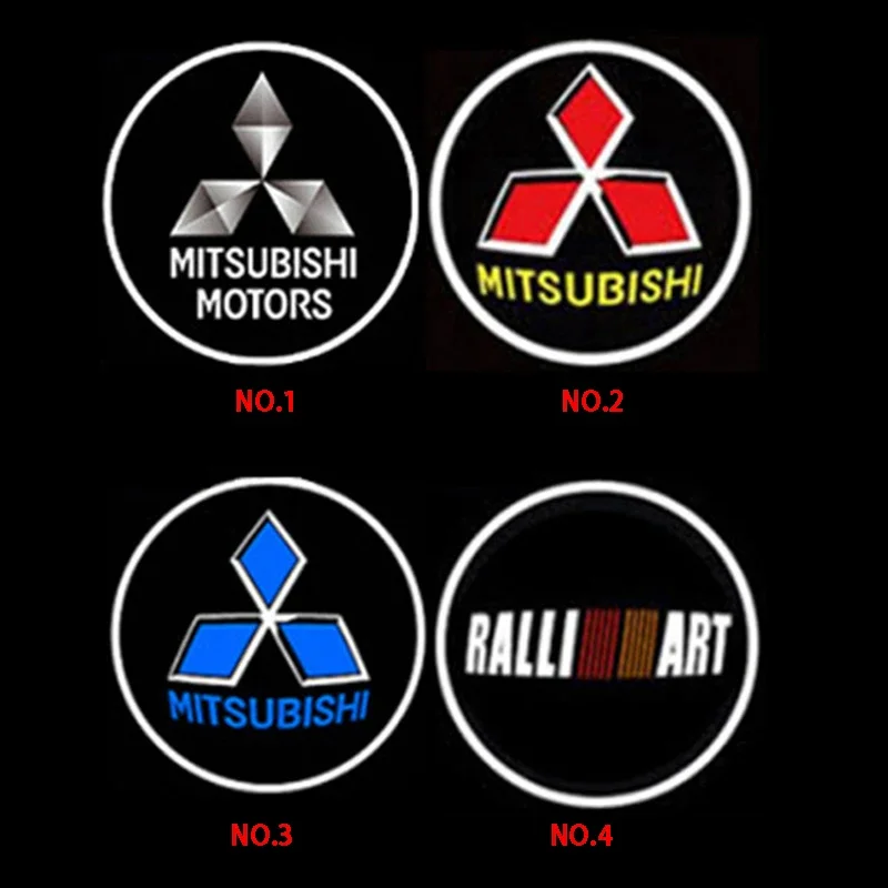 1 زوج لميتسوبيشي Ralliart ASX لانسر كورديا باجيرو أوتلاندر جالانت ميراج باب السيارة شعار ترحيب ضوء الظل مصباح العارض