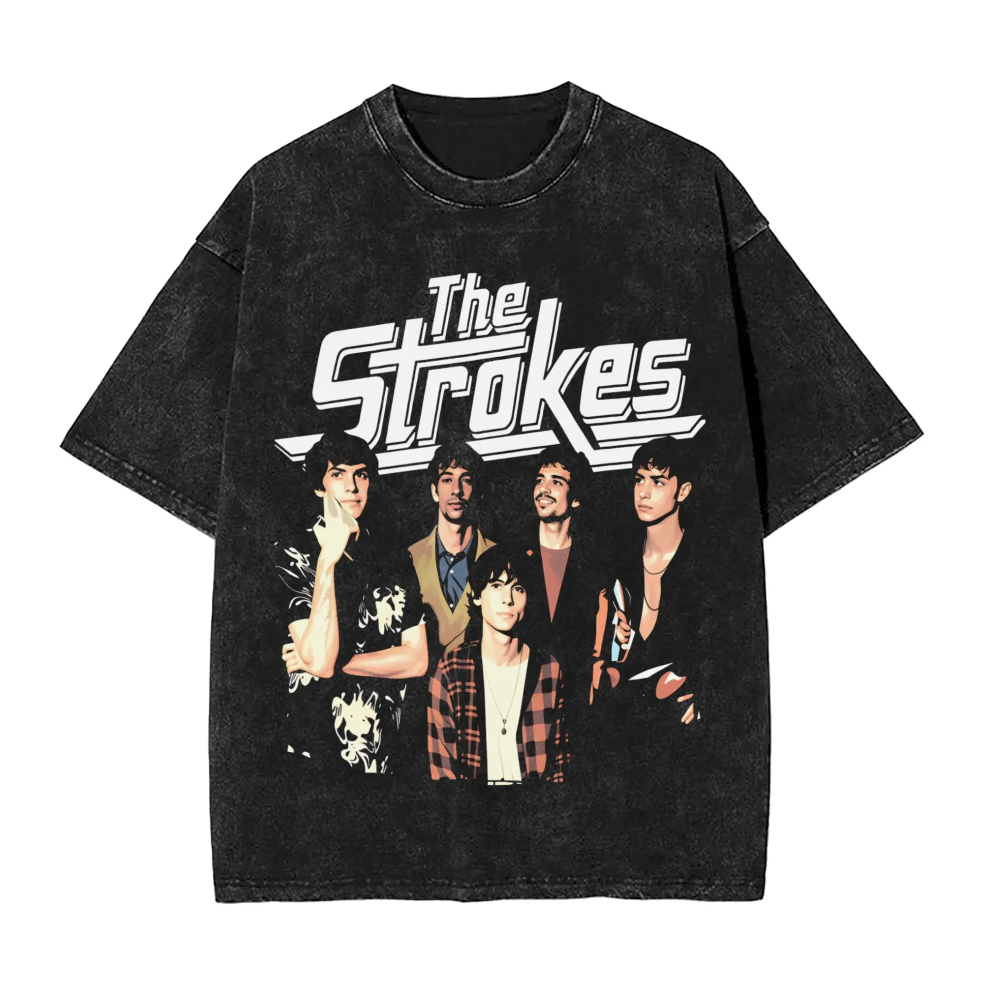 The Strokes Band T Shirt Summer  Awesome T Shirts Cotton Hip Hop Tee Shirt For Men Short Sleeve Printed Tops