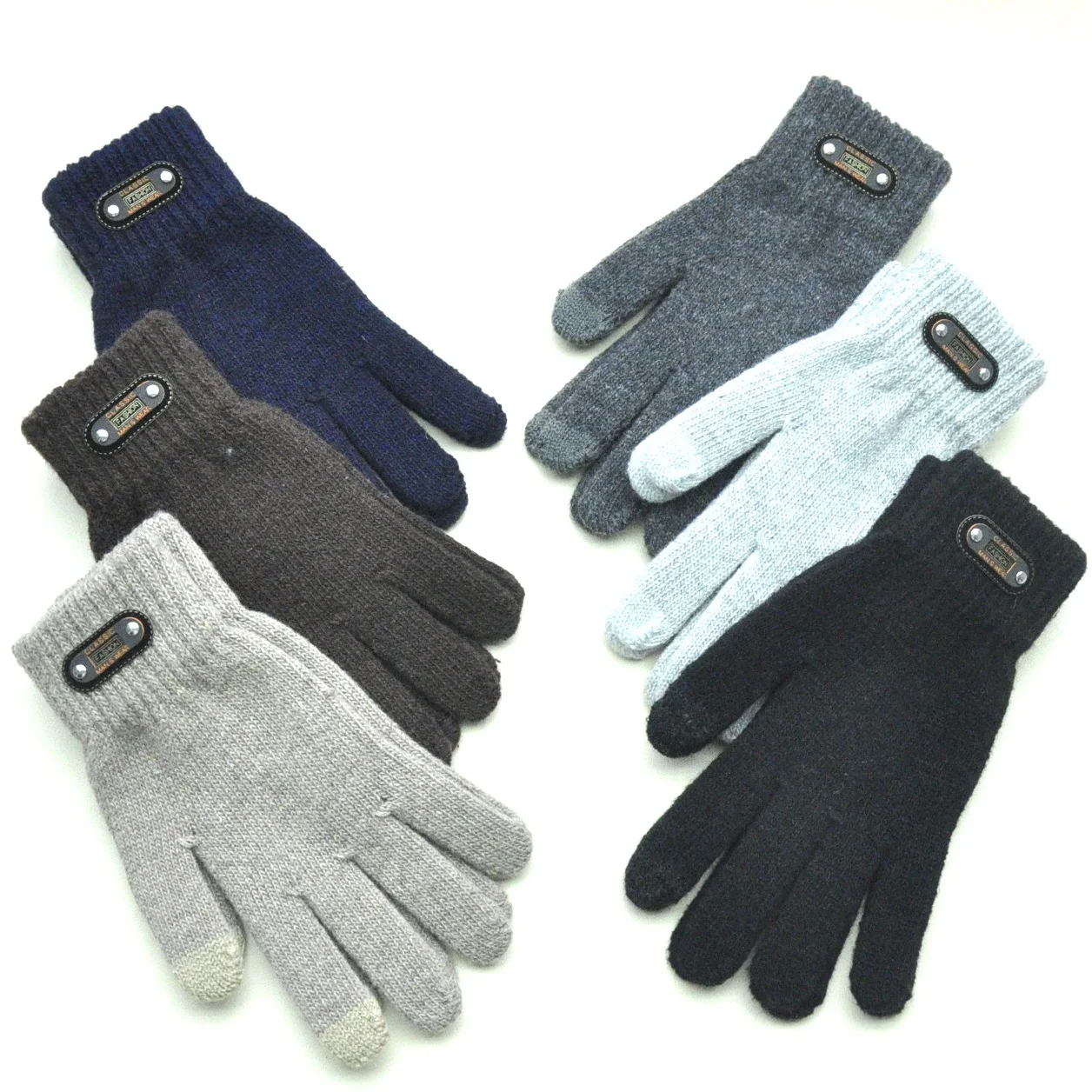 Winter Thickened Plush Warm Gloves Men Women New Washable Patchwork Touch Screen Knitted Mittens Outdoor Cycling Skiing Gloves