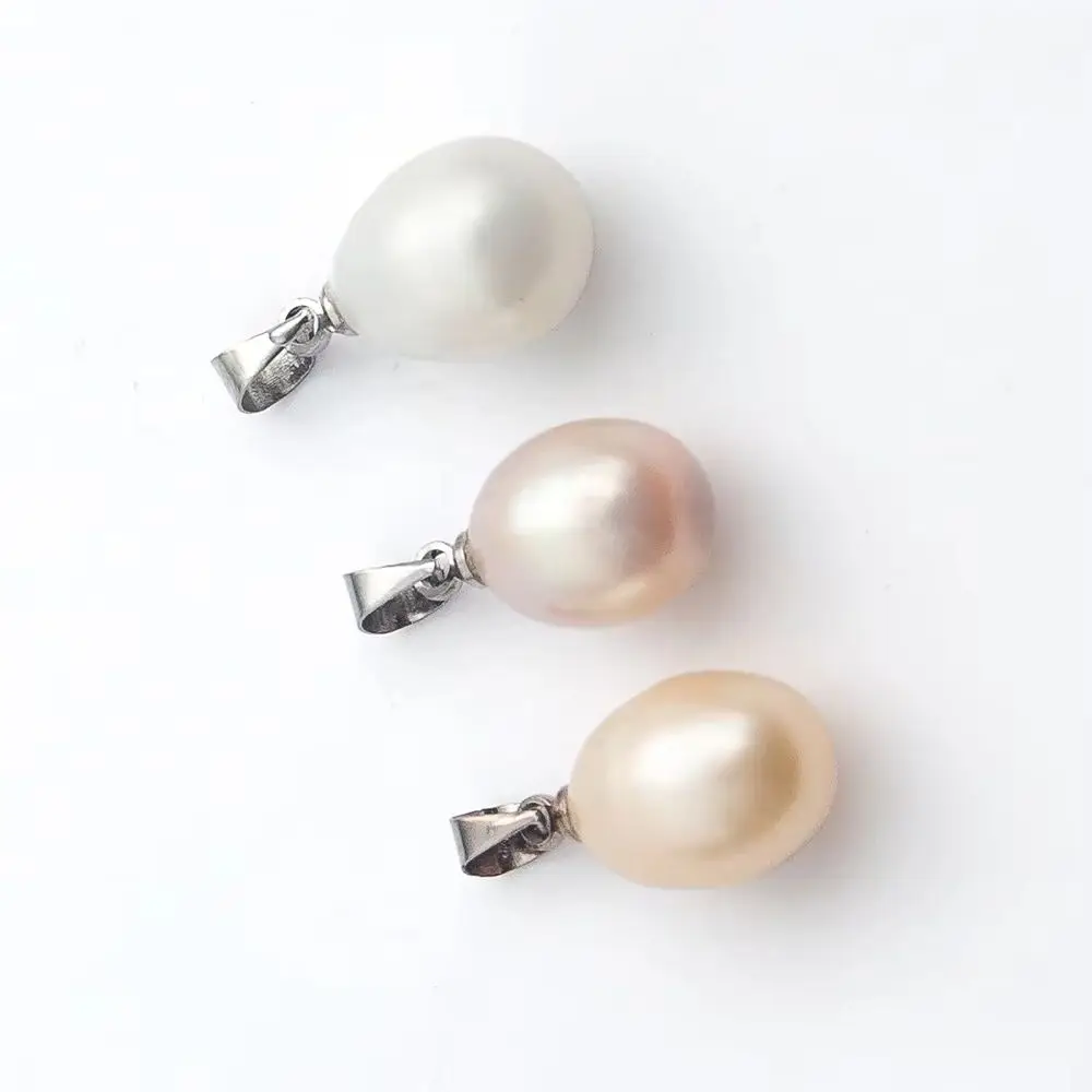 1 قطعة لؤلؤ المياه العذبة الطبيعية المعلقات سحر الأبيض الوردي الأرجواني القلائد ذاتية الصنع اكسسوارات هدية عيد الحب 10-11 مللي متر