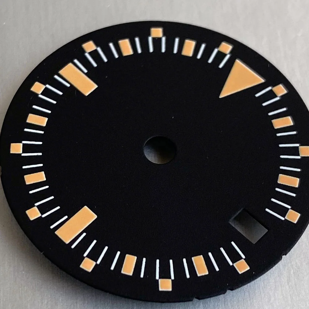 Tandorio 2025 Nuovo Vintage Nero Arancione Quadrante Orologio Quadrante Mod Accessori Per L'orologio Per Fit NH34 NH34A Movimento Diver Orologio Parti