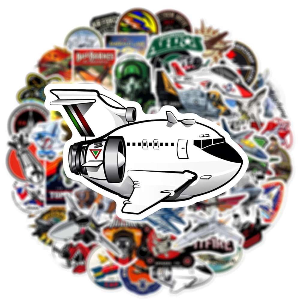 10/30/50pcs Cartoon Cute Airplane Warplane Graffiti Stickers Kids Toys Laptop Skateboard Phone Car Decoration Waterproof Sticker