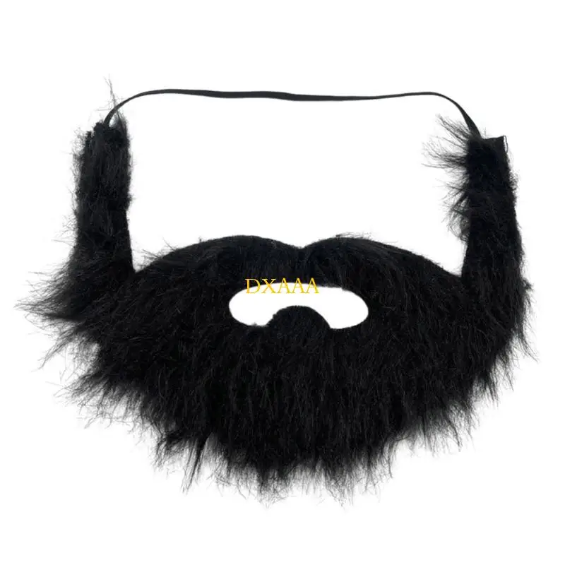 DXAA Halloween barba falsa com cinta elástica engraçada bigodes figurinos falsos engraçados, Halloween e barba
