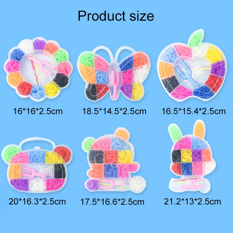 مجموعة نسيج الحبل مع صندوق تخزين لطيف الحرف اليدوية سوار الصداقة صنع شريط مطاطي لتقوم بها بنفسك المواد حزمة المنوال العصابات عدة TMZ