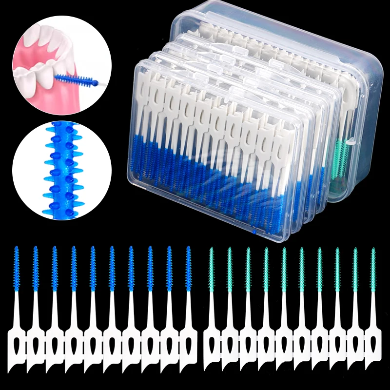 40 Stück/100 Stück Interdentalbürsten, Zahnseide-Sticks, Superweiche Zahnreinigungsbürsten, Zahnreiniger, Mundhygiene-Pflegewerkzeuge