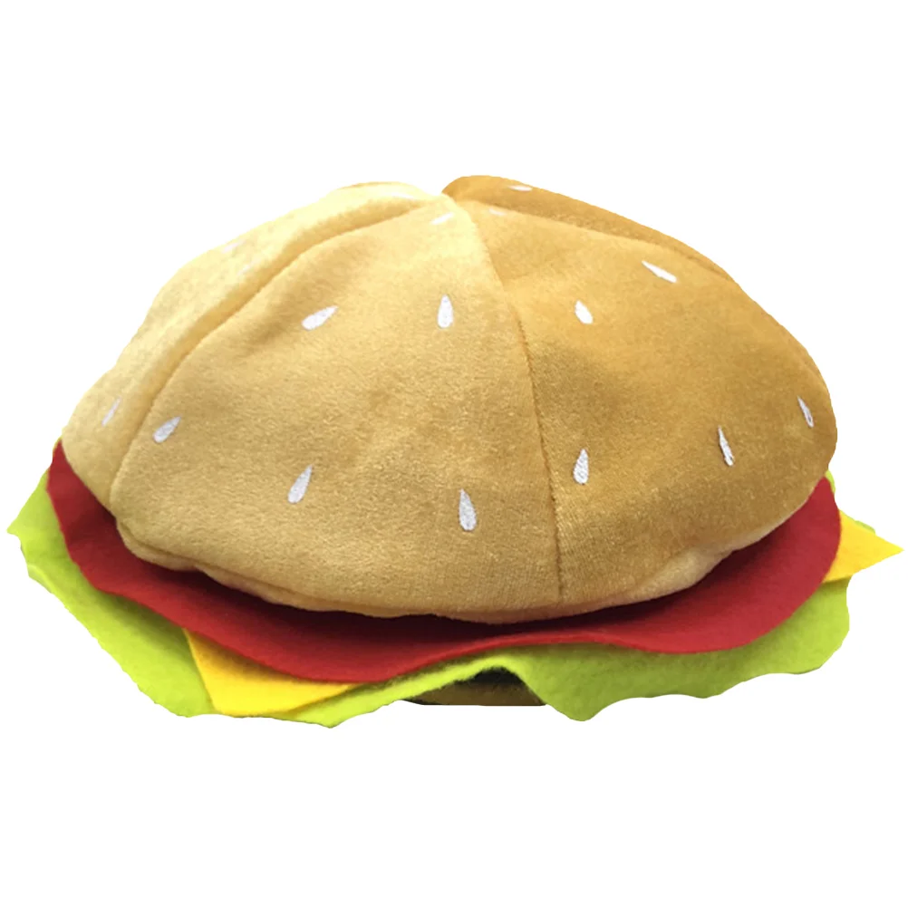 

Burgers Hamburger Hat Decor Costume Performance Prop Yellow Festive Headgear Headdress Shopping