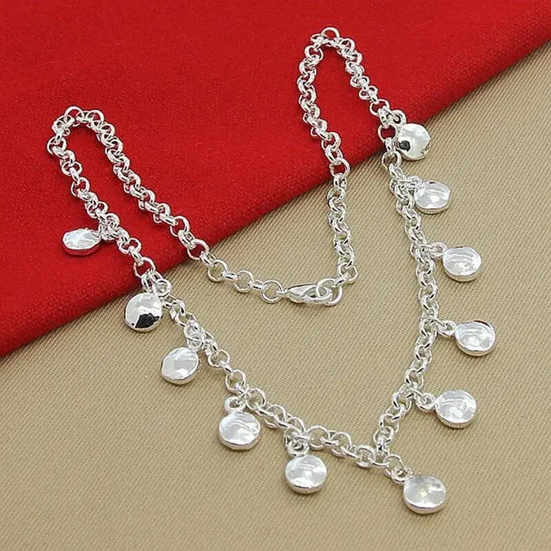 

Delicate Charms High Quality 925 Sterling Silver Small Disc Pendant Necklaces Chain