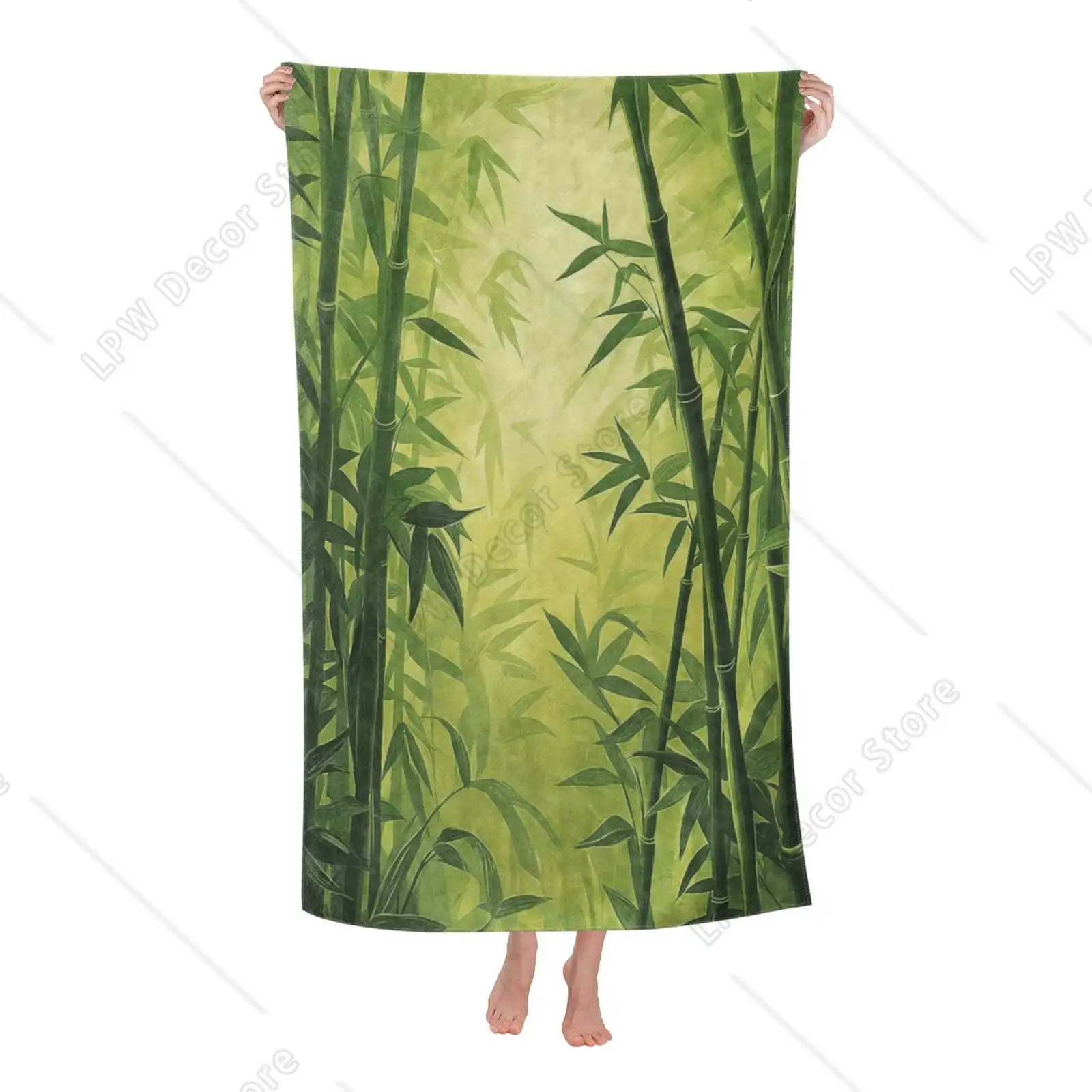 Serviette de bain Tranquil Bamboo Forest, douce et très absorbante pour adultes, coupe-vent, adaptée à la piscine, au camping et aux voyages