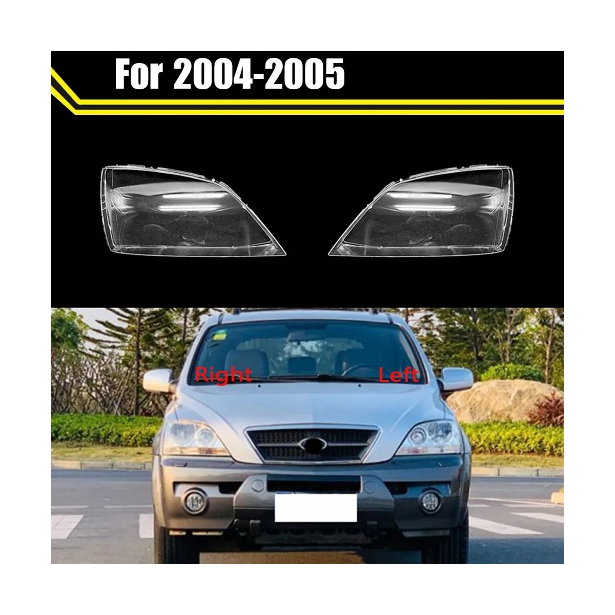 

Car Front Head Light Lamp Transparent Lampshade Lamp Shell for Kia Sorento 2004 2005