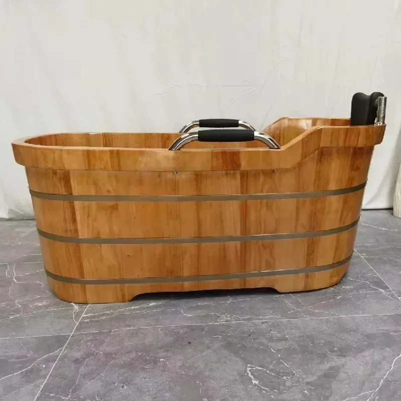 

Wholesale Wooden Ice Bath Spa Tub Cold Plunge Soaking Bath Tub With Cover For 1-2 person