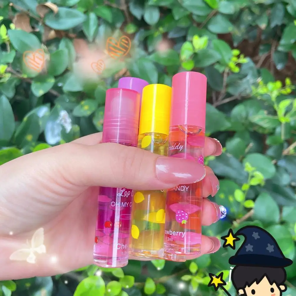 1 pièces couleur aléatoire fruits eau brillant à lèvres huile verre brillant à lèvres Transparent glaçure à lèvres incolore hydratant couleur des lèvres hydratant