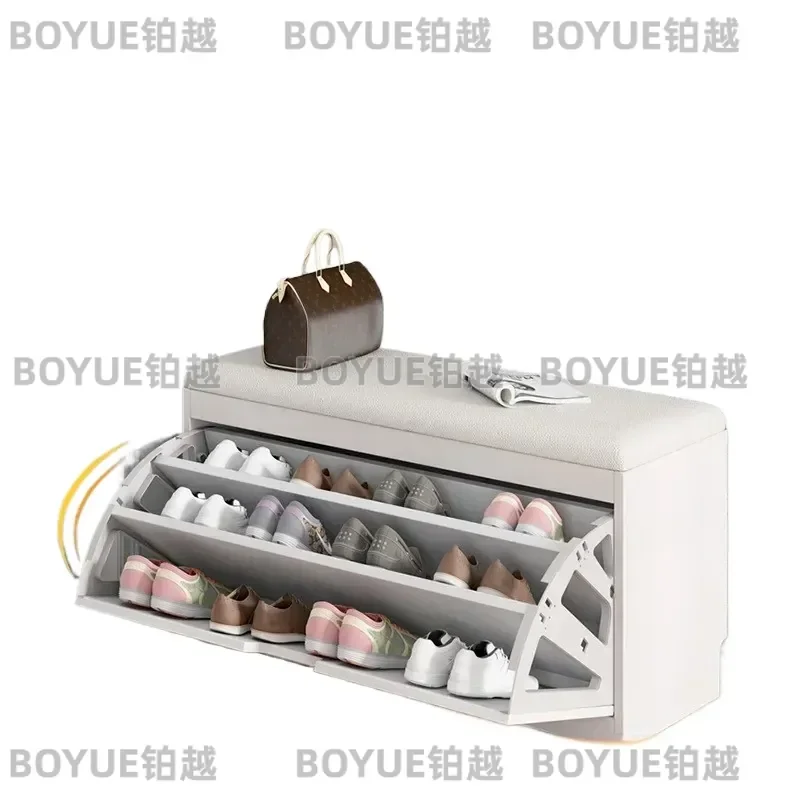 Flip Top Shoe Storage Bench Entryway Ottoman Seat Indoor Shoe Rack Cabinet Organizer Furniture for Hallway Living Room