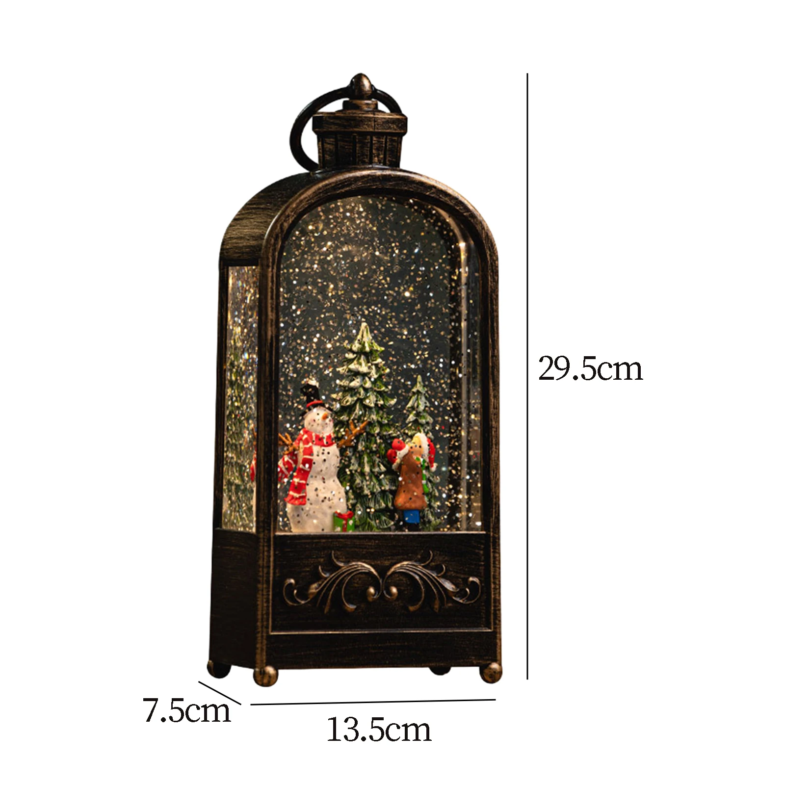 Christmas Decorations Wind Lantern Retro Night Light Old Man Snowman Music Box Crystal Ball Music Box Children\'S Gift Ornaments