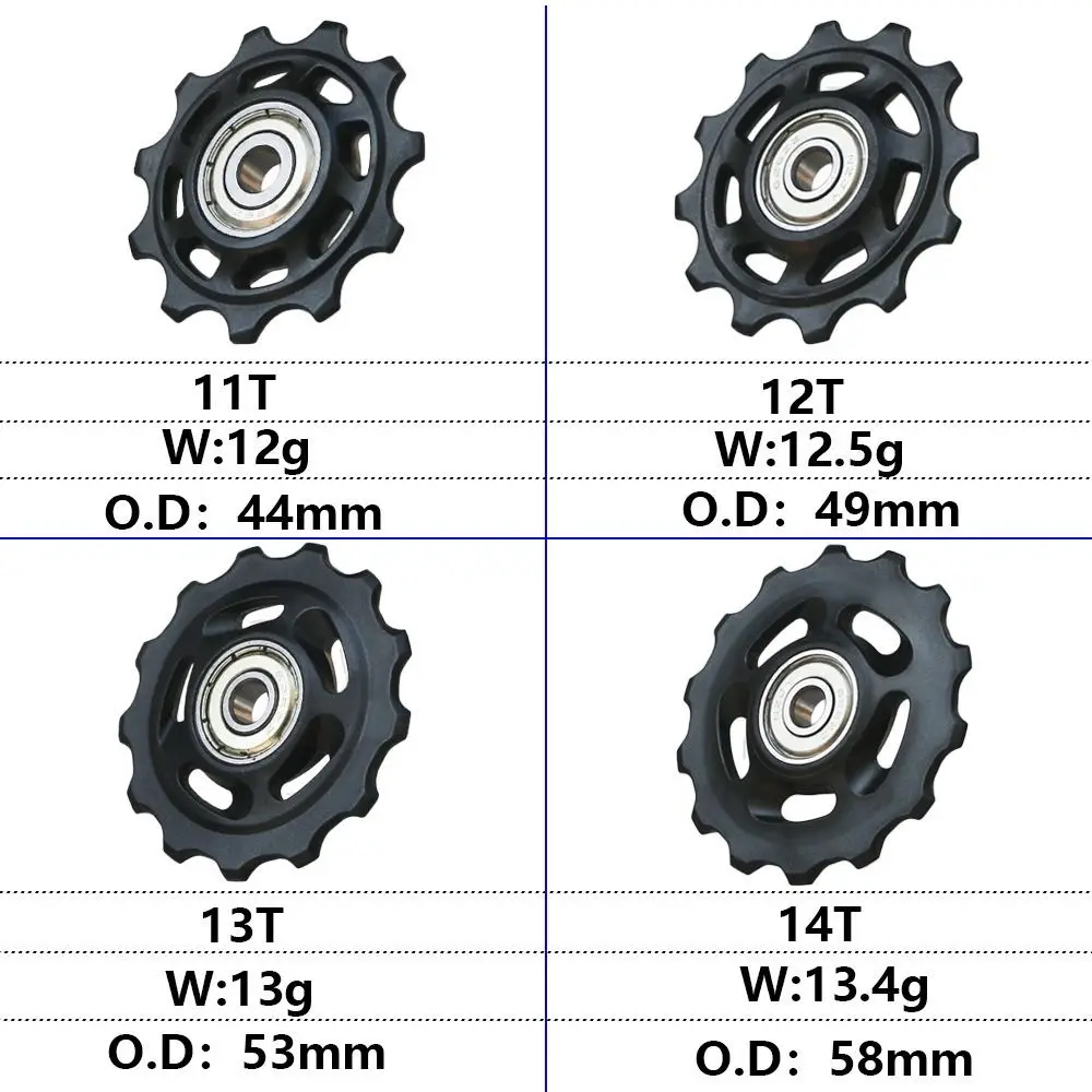 New MTB Bicycle Pulley Jockey Wheel POM 11T/12T/13T/14T Bearing Bike Rear Derailleur Pulley Roller Rear Guide Wheel for Shimano