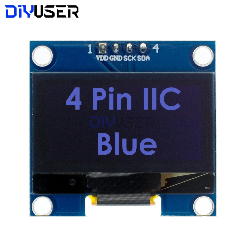 DIYUSER  1.3 inch OLED RoHS Module 2.54mm Connecting Terminals SPI/IIC I2C Communicate White/Blue Color 128X64 1.3" OLED