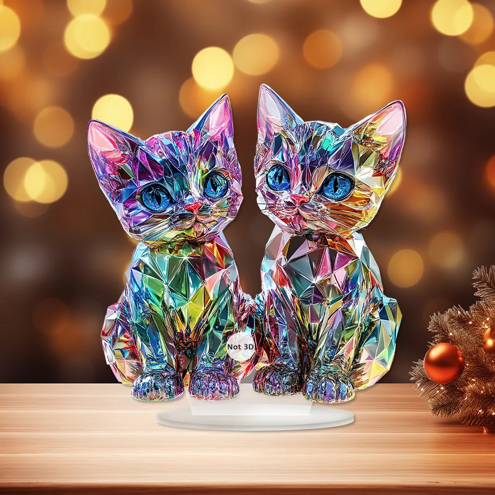 1 Stück Niedliche Kristall-Katzen-Skulptur als Heimdekoration, Schreibtisch-Deko, Ideales Geschenk für Schlafzimmer-Dekoration, Festival- und Partydekoration – Detail 14