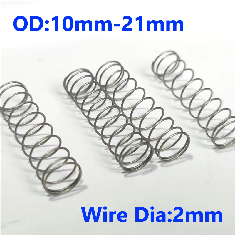 

Micro Small Return Compression Spring Compression Spring Wire Dia:2mm OD:10mm-21mm Length:50mm-100mm