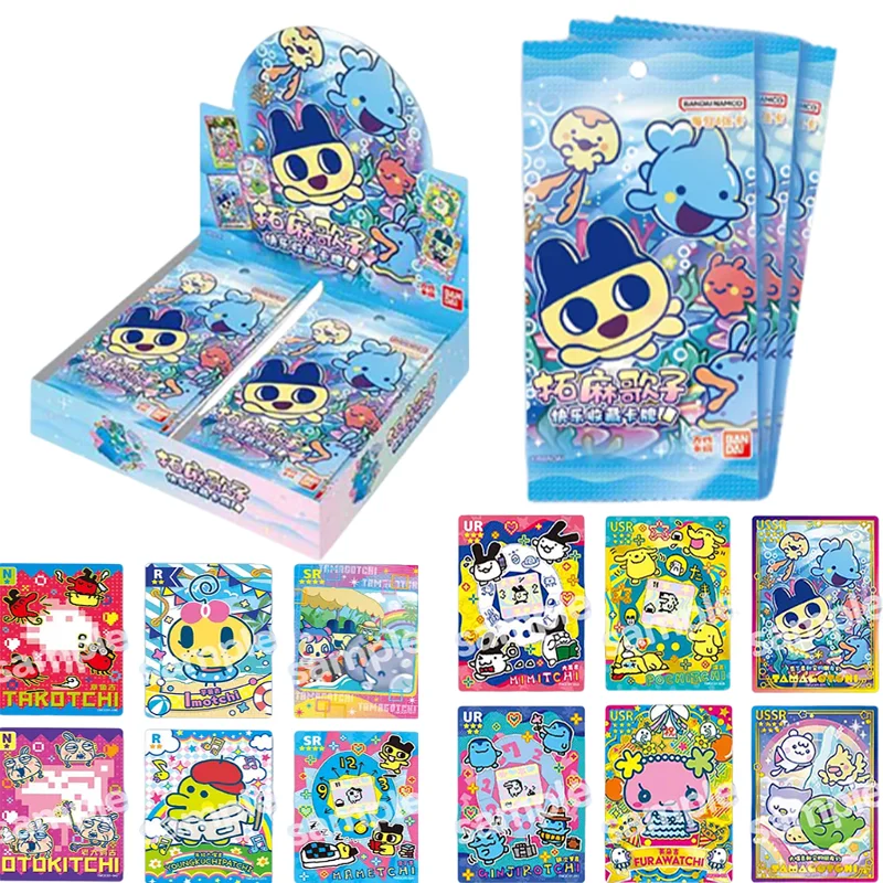 

Bandai Genuine Tamagotchi Cards Happy Collectible Cards Rare Chibi Big Mouth Futoji Children Anime Peripheral Gift Toys